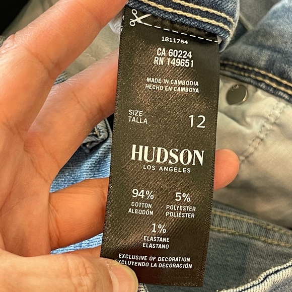 Hudson Los Angeles Jeans Women's Size 12 Blue Straight Leg Medium Wash - Picture 8 of 14